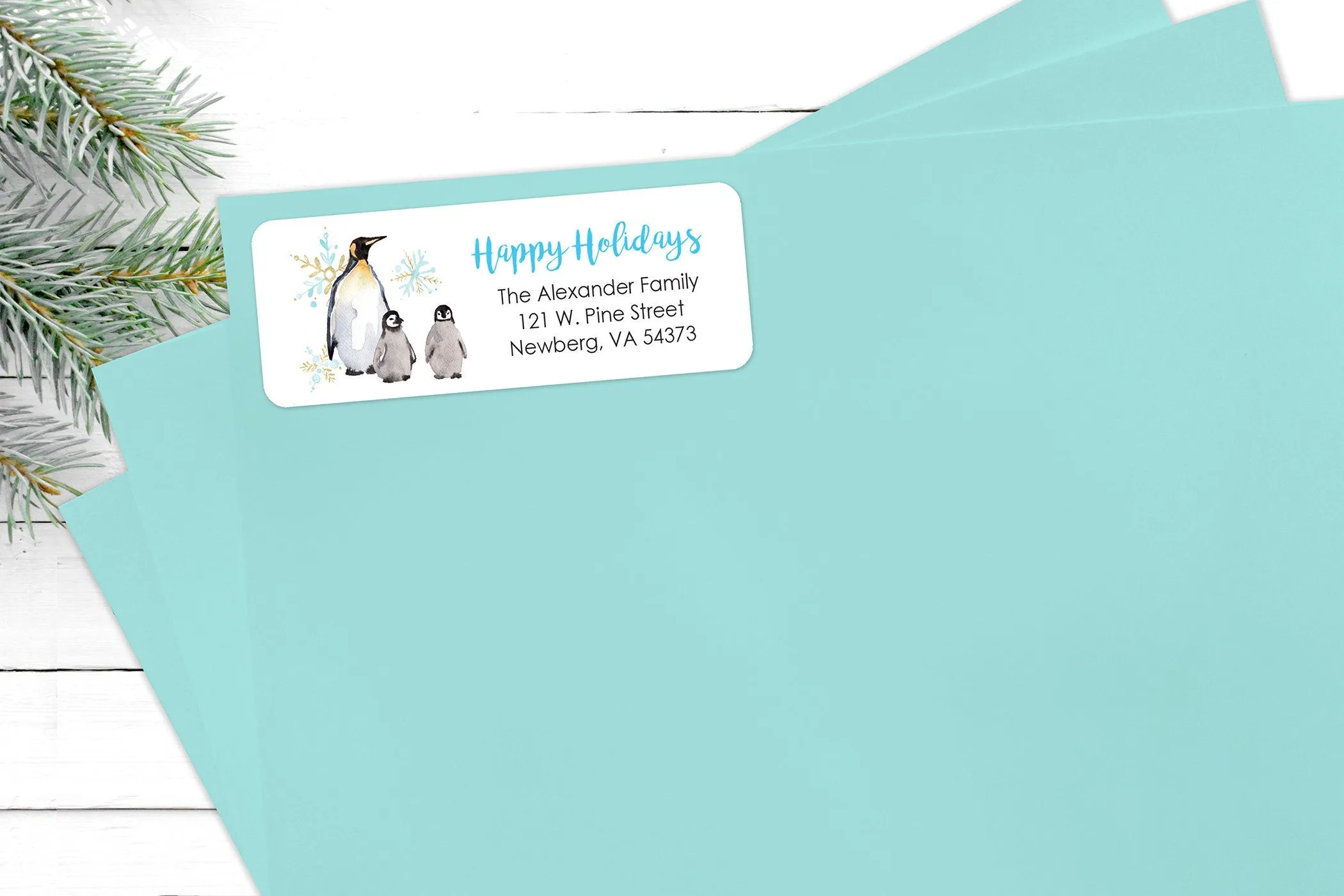 Happy Holidays Address Labels Envelope Seals Merry Christmas Stickers Gift Tags Penguin Labels Christmas Seals Packaging - Set of 30