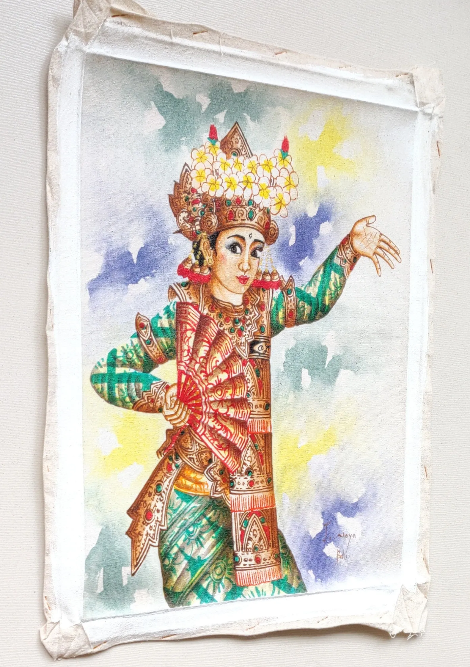 Home Decor: Wall Hangings. Artistic Traditional Balinese Legong Dancer Painting.