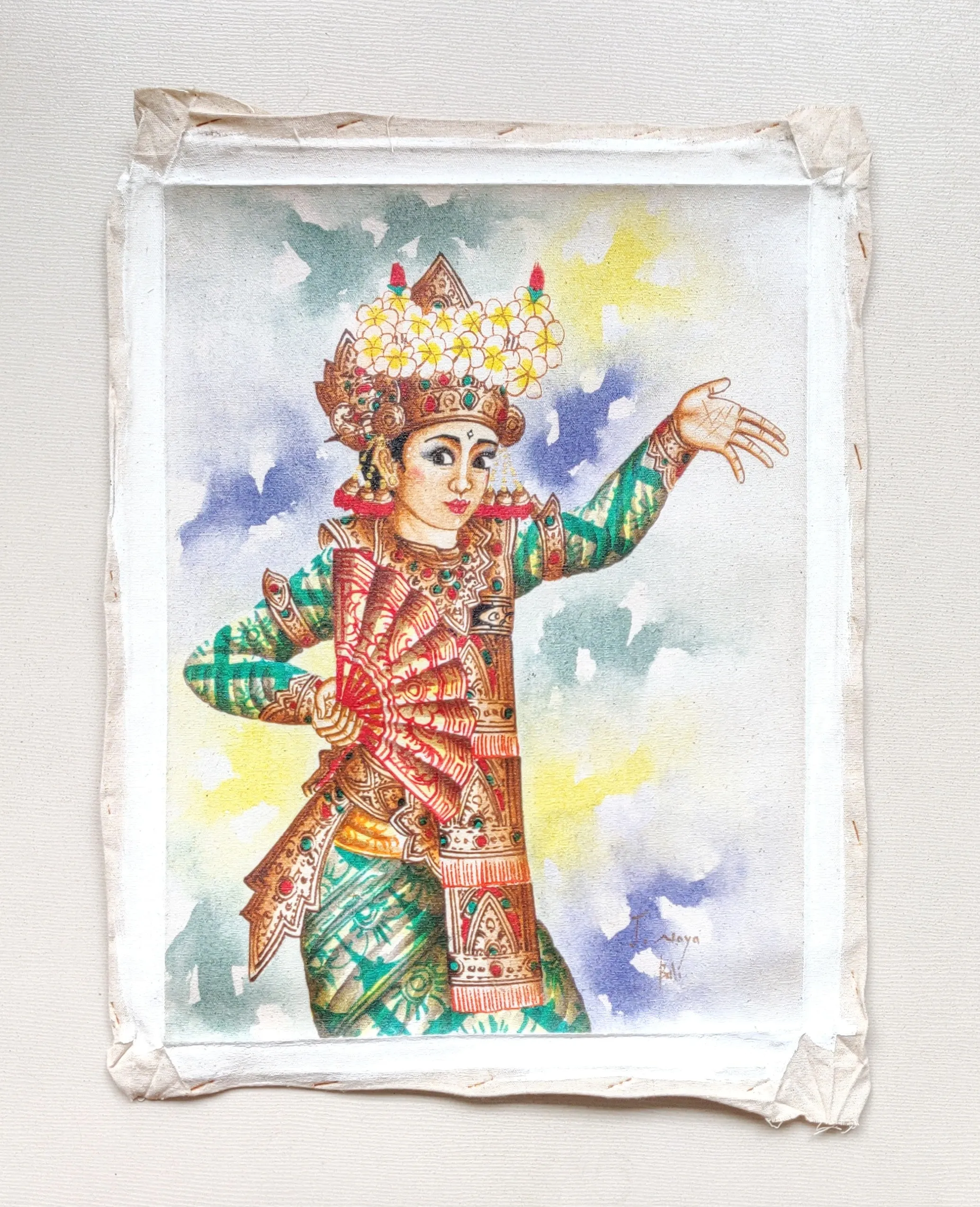 Home Decor: Wall Hangings. Artistic Traditional Balinese Legong Dancer Painting.