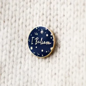 I Believe Navy Enamel Pin Badge