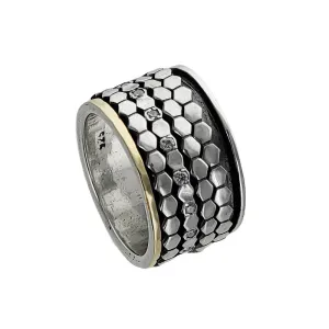 Israeli Sparkling Path Spinner Band Ring