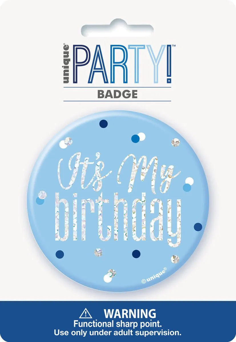 It's My Birthday Glitz Blue Badge