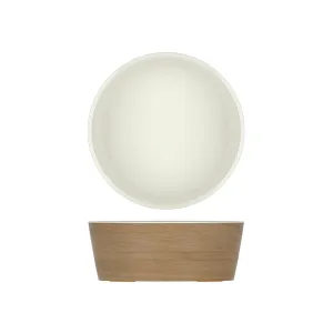 Light Oak/White New Haven Melamine Bowl 26.5 x 10cm - Pack 1