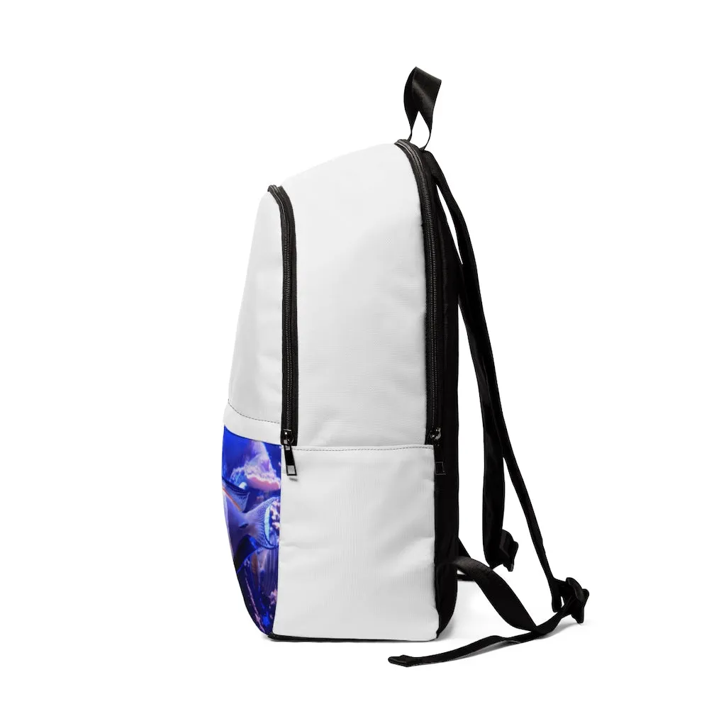 Light White Fish Unisex Fabric Backpack