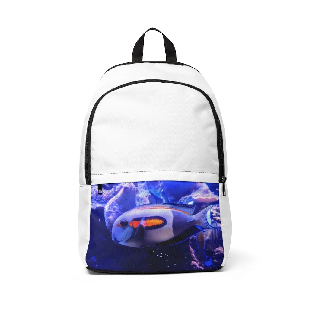 Light White Fish Unisex Fabric Backpack