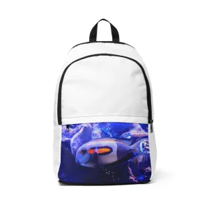 Light White Fish Unisex Fabric Backpack