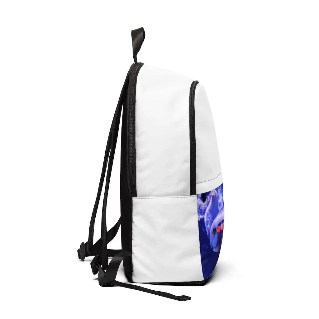 Light White Fish Unisex Fabric Backpack