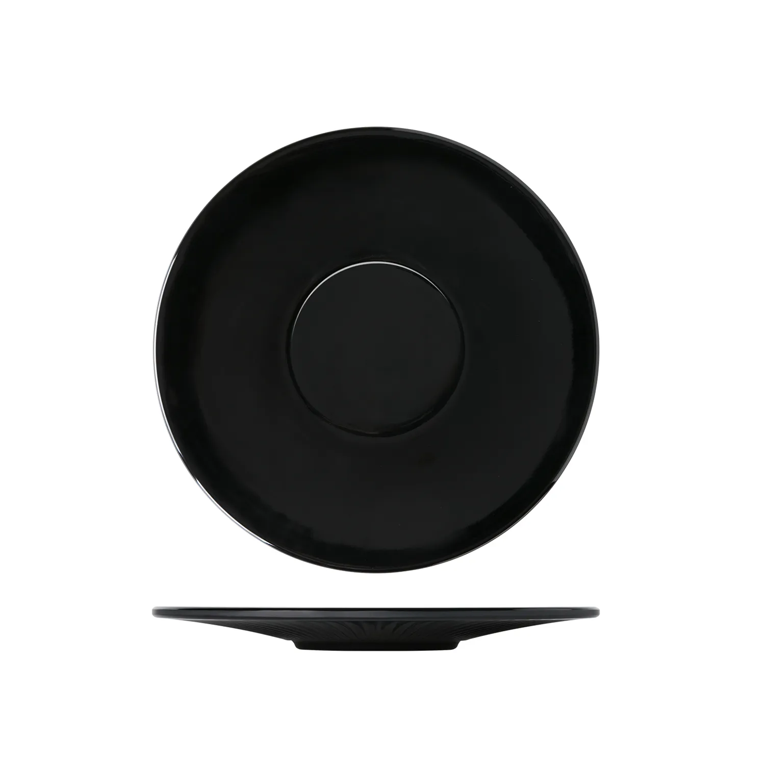 Midnight Black Boston Melamine Plate 23cm - Pack 10