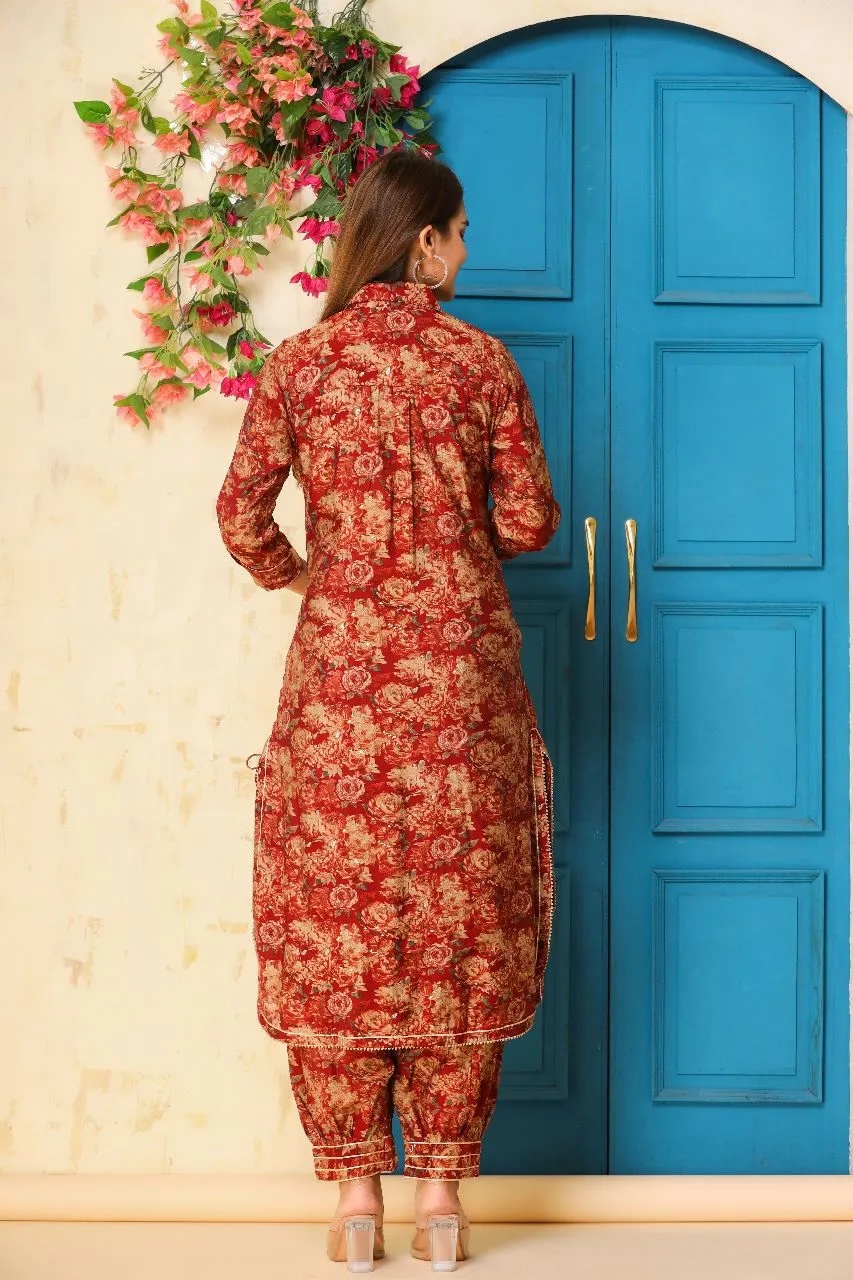 Modal Silk Kurti With Patiala Pant