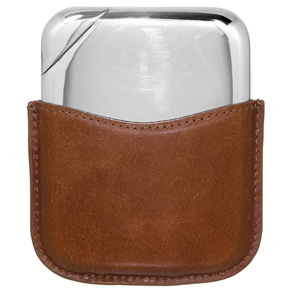 Novus Pewter Hip Flask with Genuine Leather Pouch