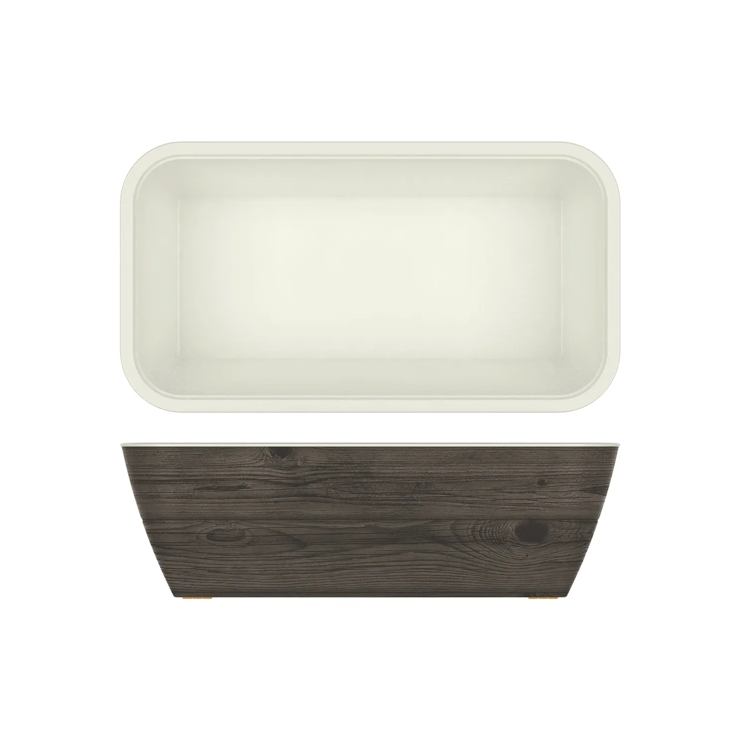 Oak/White New Haven Melamine GN1/3 Deep Dish 32.5 x 17.6 x 10cm - Pack 1