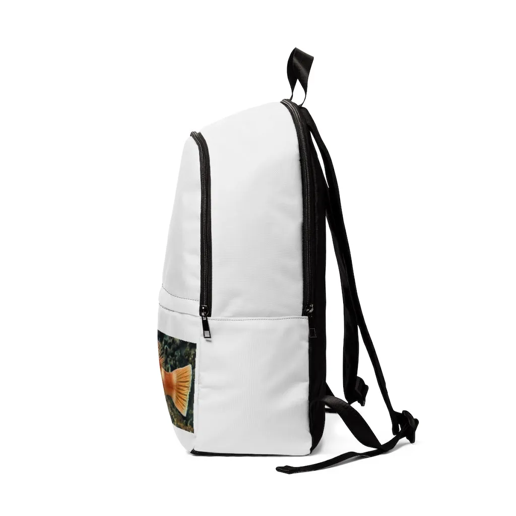 Orange Fish Unisex Fabric Backpack