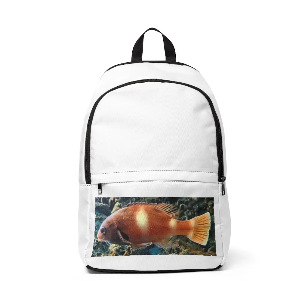 Orange Fish Unisex Fabric Backpack