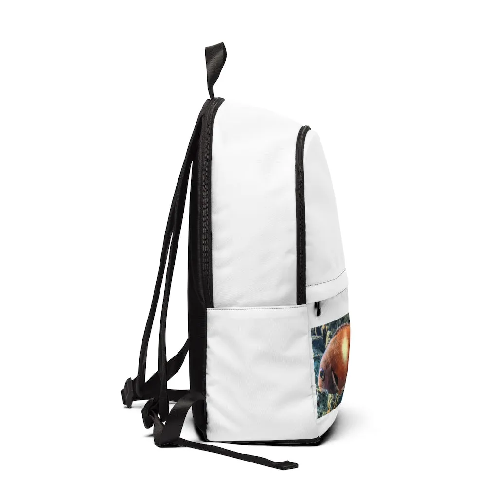 Orange Fish Unisex Fabric Backpack