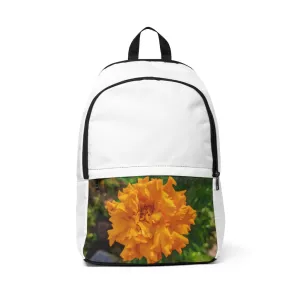 Orange Flower Unisex Fabric Backpack