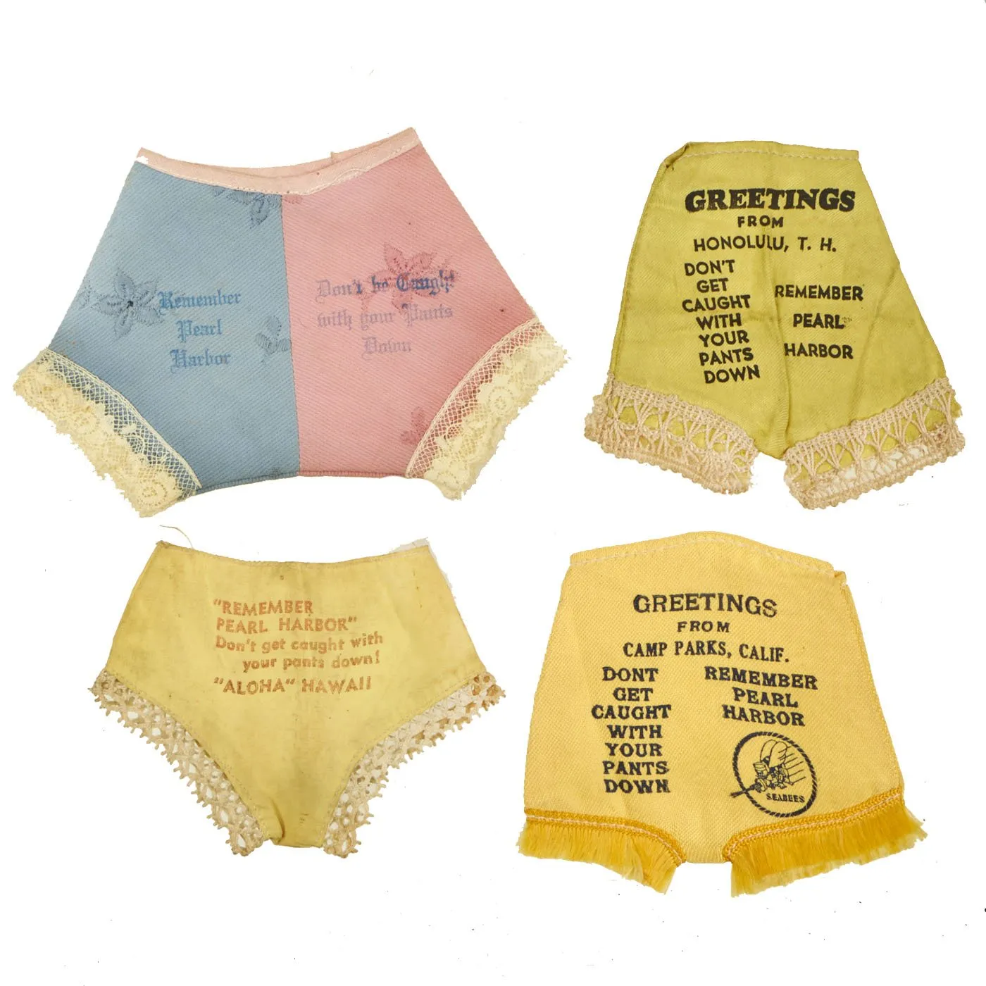 Original Collection of WWII U.S. Pearl Harbor Commemorative Miniature Ladies Underwear