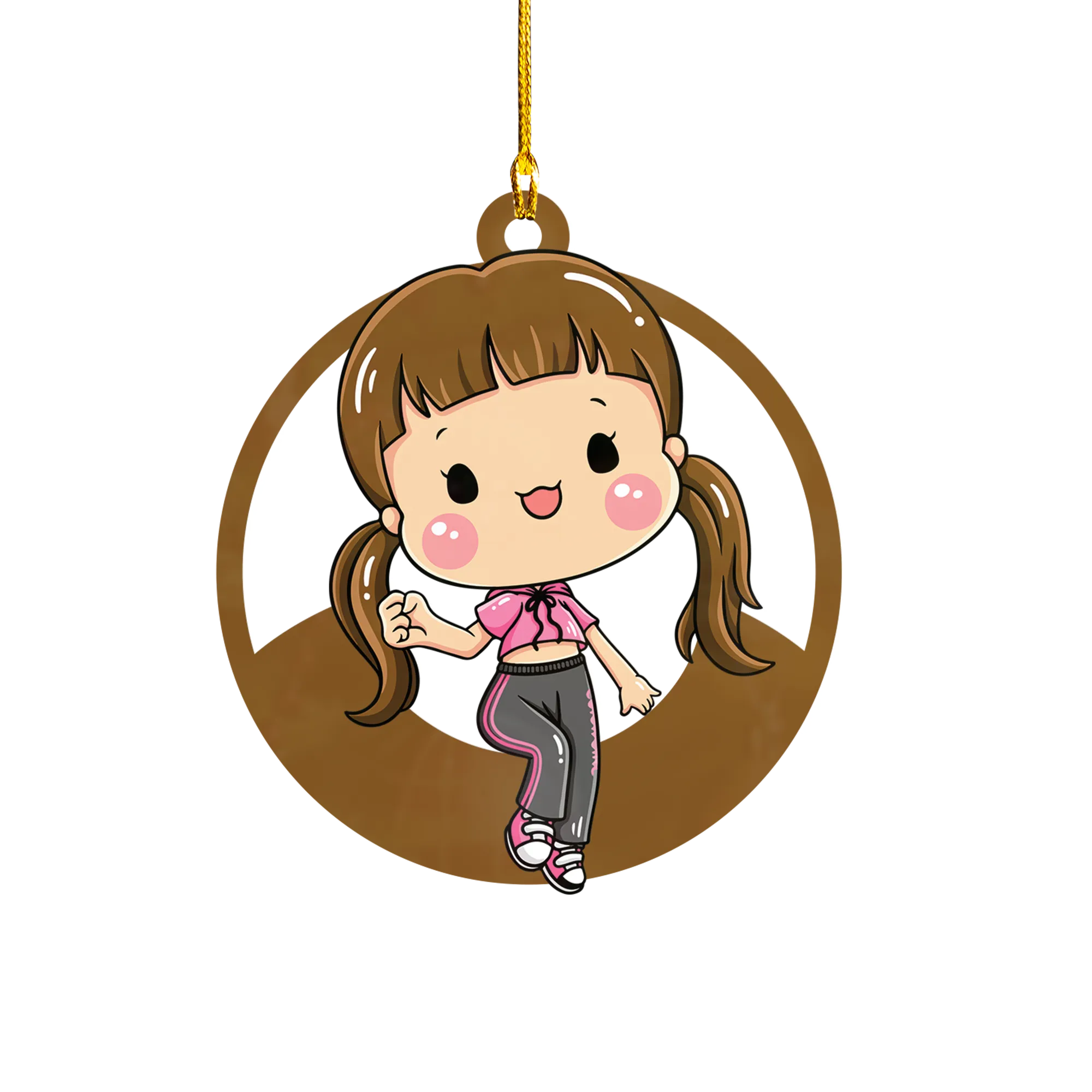 Personalized Xmas Decorations | Custom Acrylic Fun Holiday Christmas Décor Keepsake Ornaments | Ponytail Girl