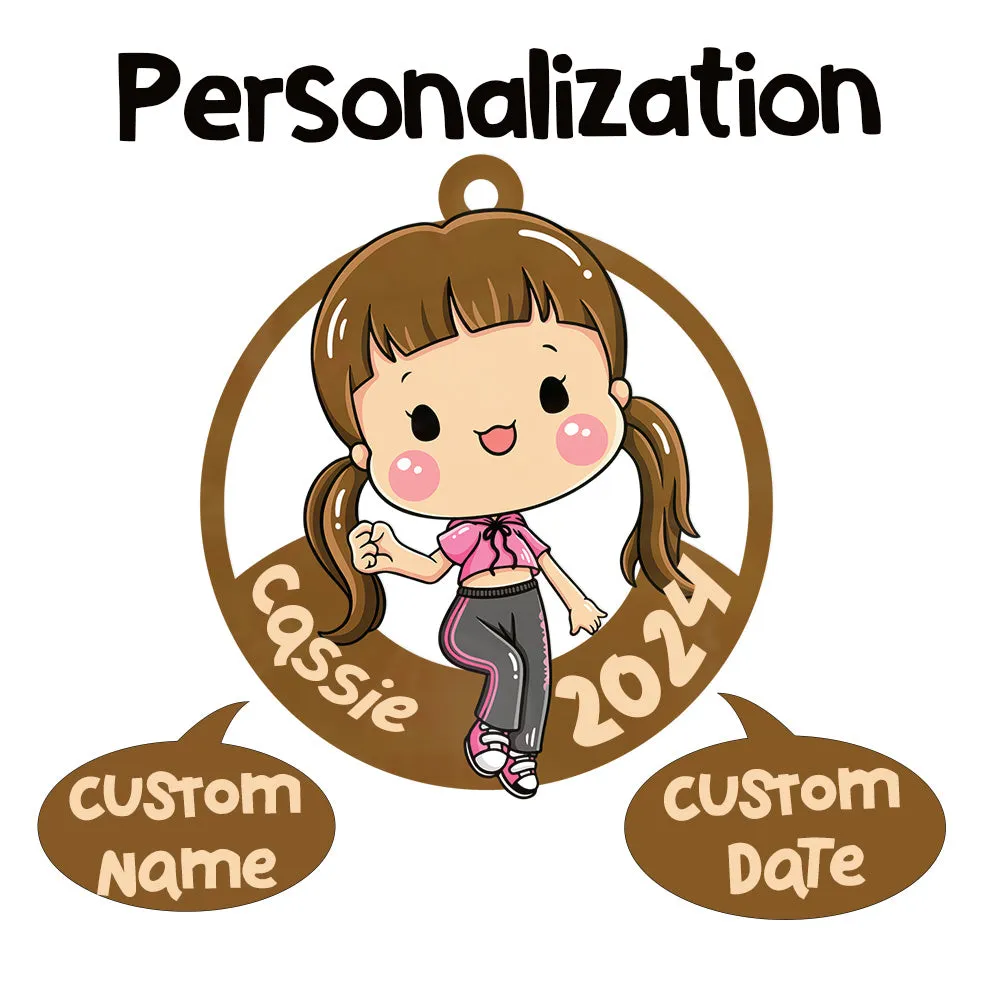 Personalized Xmas Decorations | Custom Acrylic Fun Holiday Christmas Décor Keepsake Ornaments | Ponytail Girl