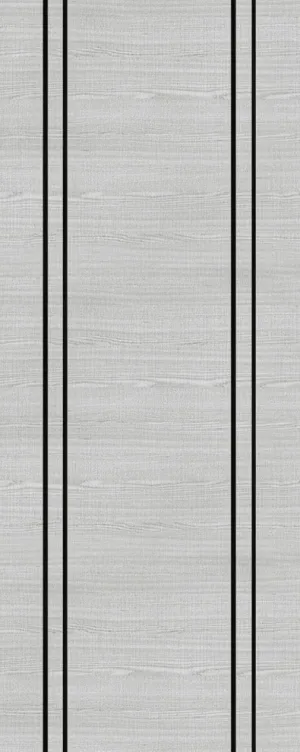 Pre-Assembled Flush Prefinished Light Grey Ash Vertical Inlay Door Set