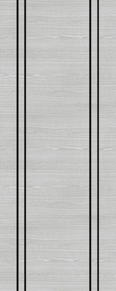 Pre-Assembled Flush Prefinished Light Grey Ash Vertical Inlay Door Set