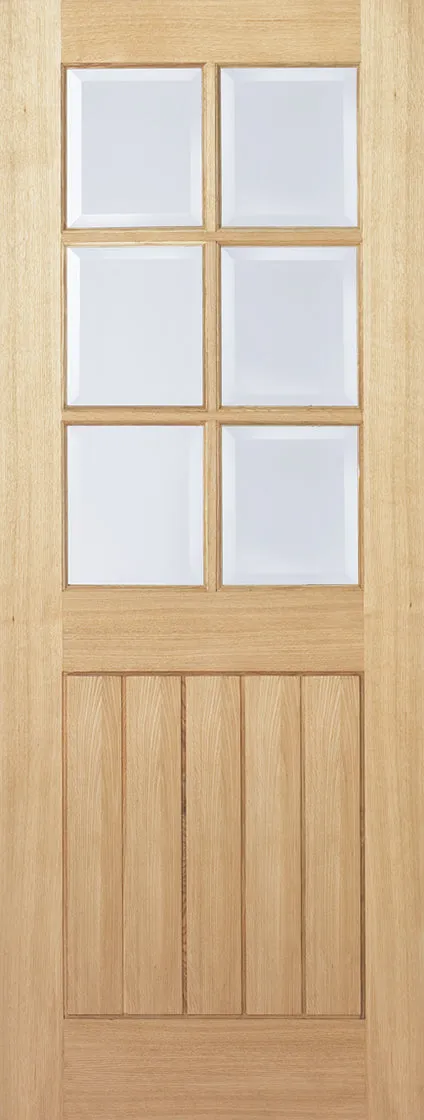 Pre-Assembled Mexicano 6L Glazed Unfinished Oak Door Set