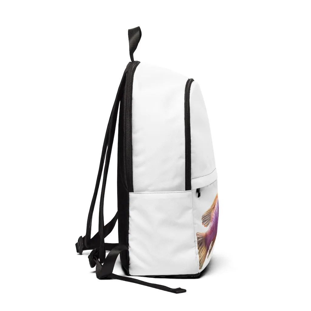 Purple Fish Unisex Fabric Backpack