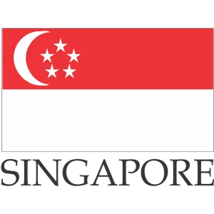 Singapore Embroidered Flag Badge