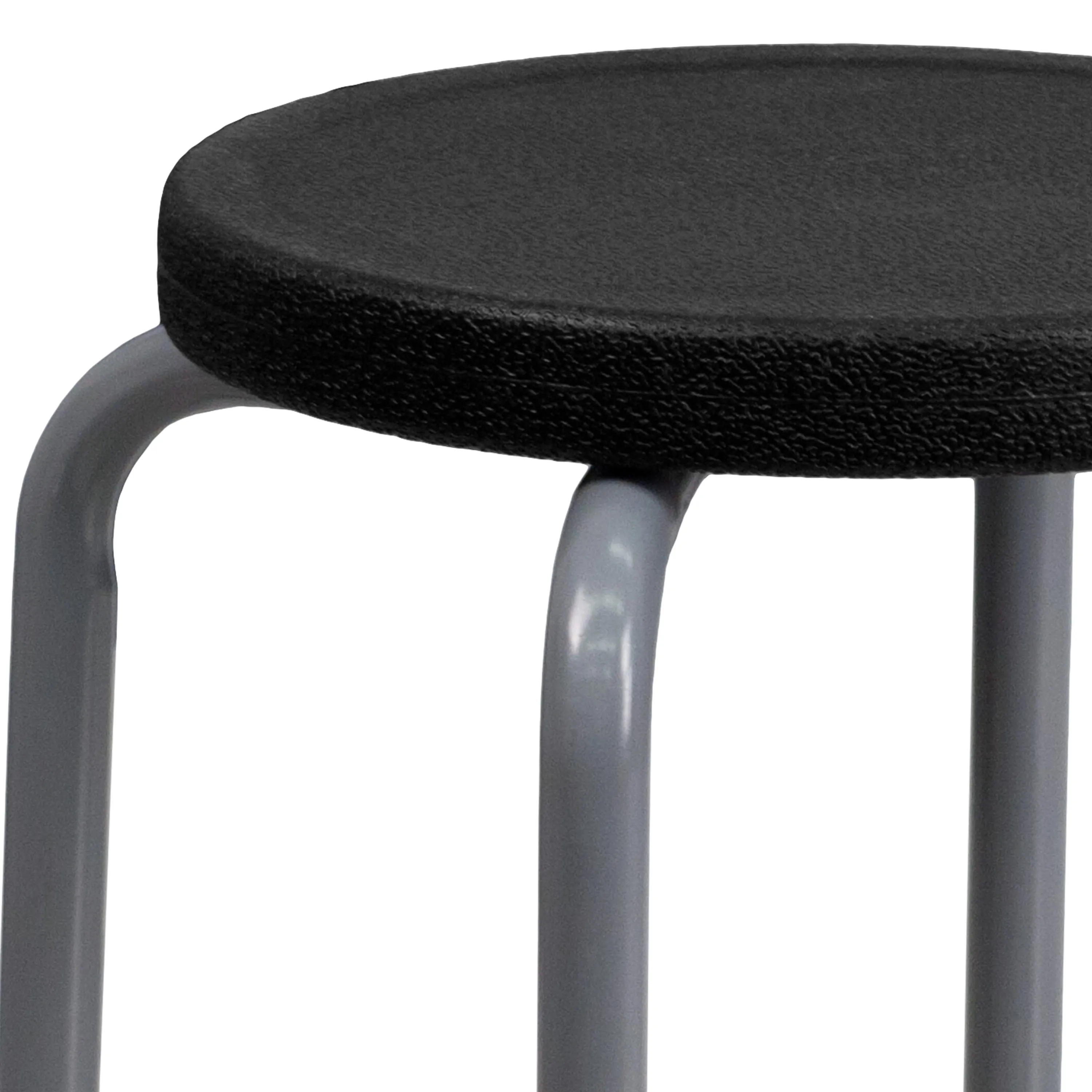 Stackable Stool with Silver Powder Coated Frame