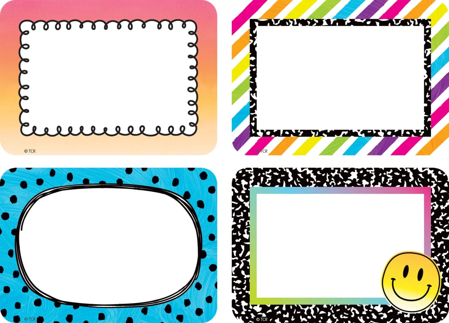 Teacher Created Resources Brights 4Ever Name Tags/Labels Multi-Pack