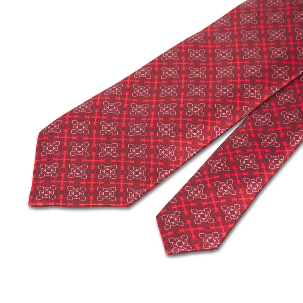 The Uffizi Red Duchesse Silk Tie