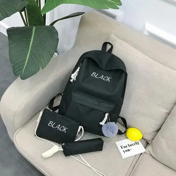 Three PC Korean Style Fashionable Backpack