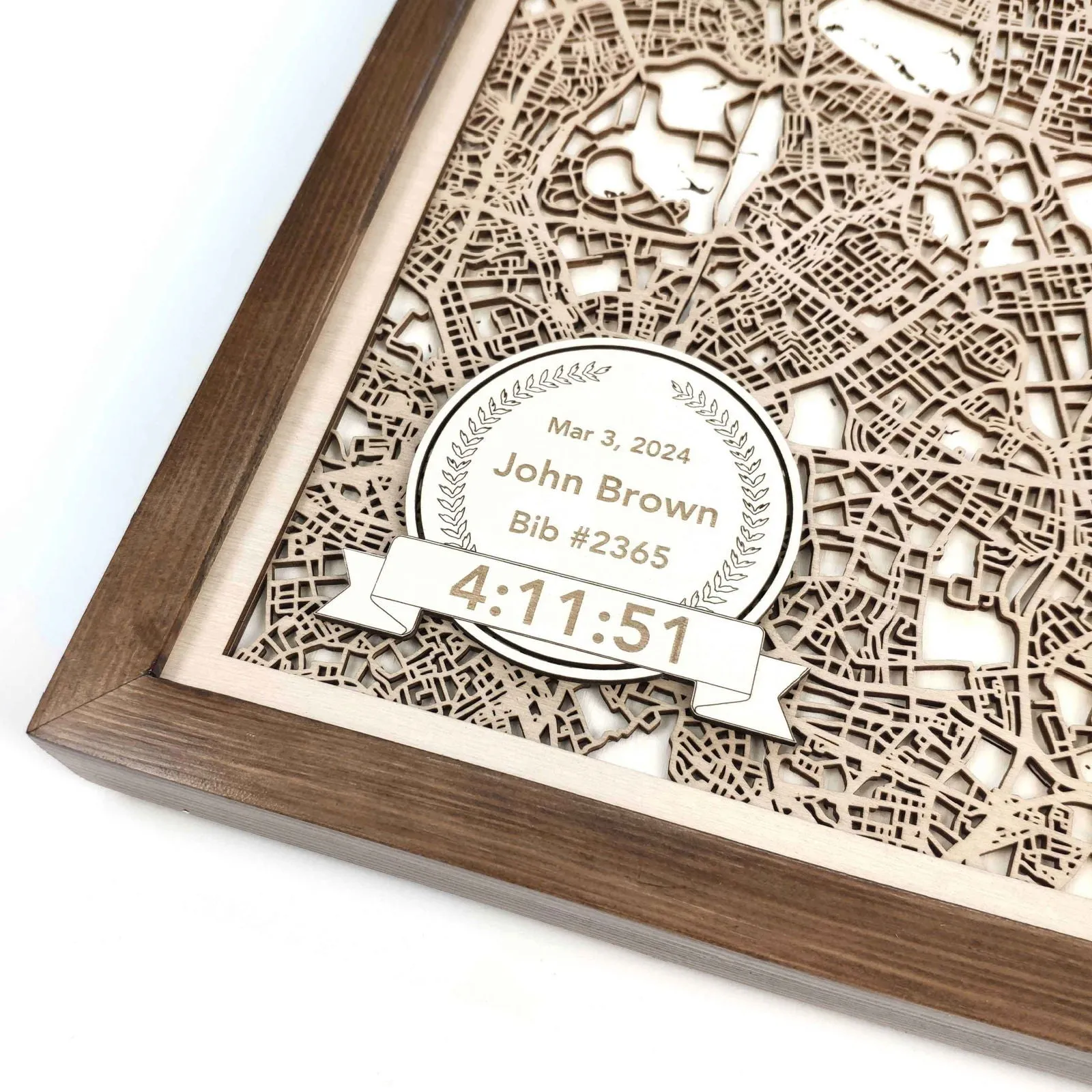 Tokyo Marathon Commemorative Wooden Route Map – Collector's Item