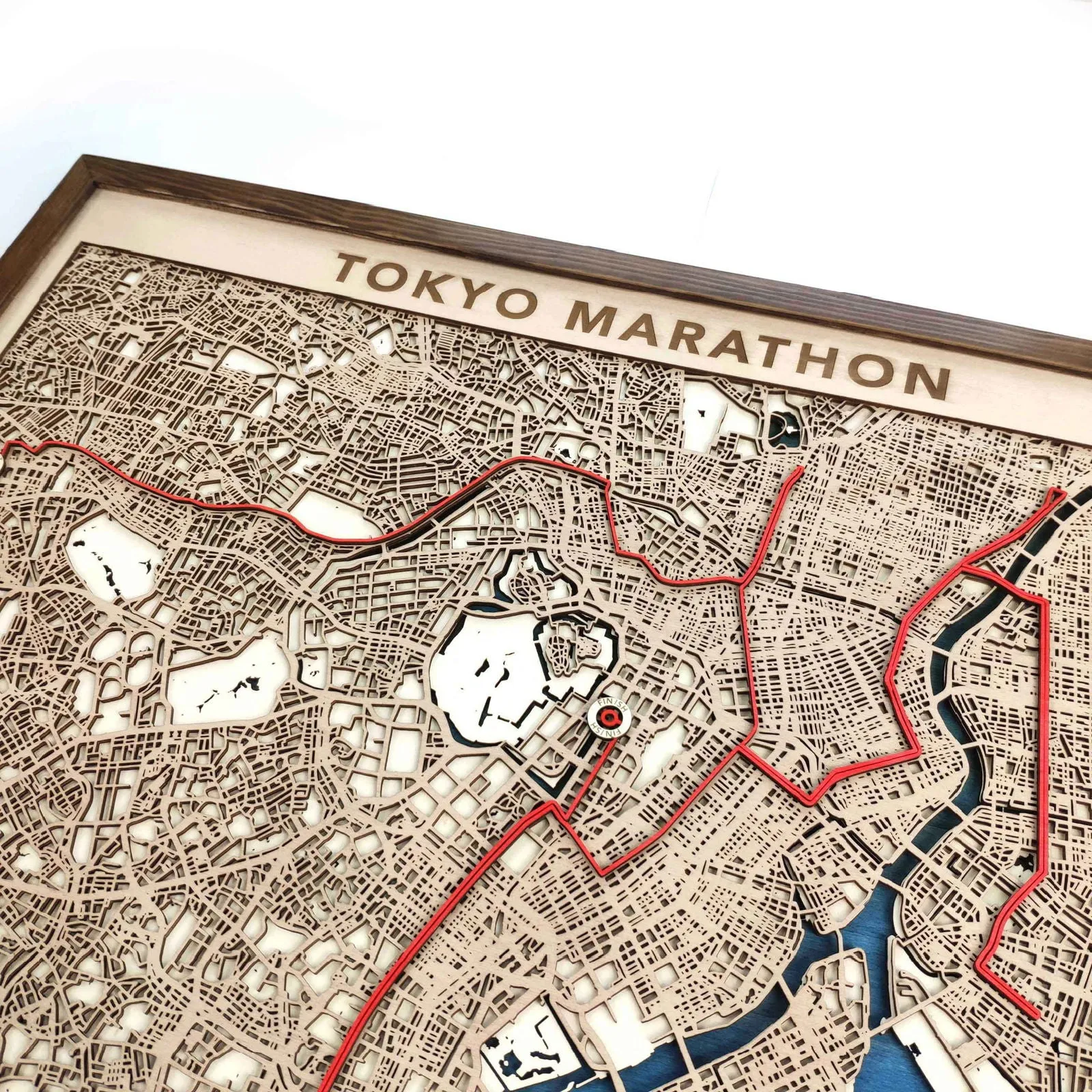 Tokyo Marathon Commemorative Wooden Route Map – Collector's Item