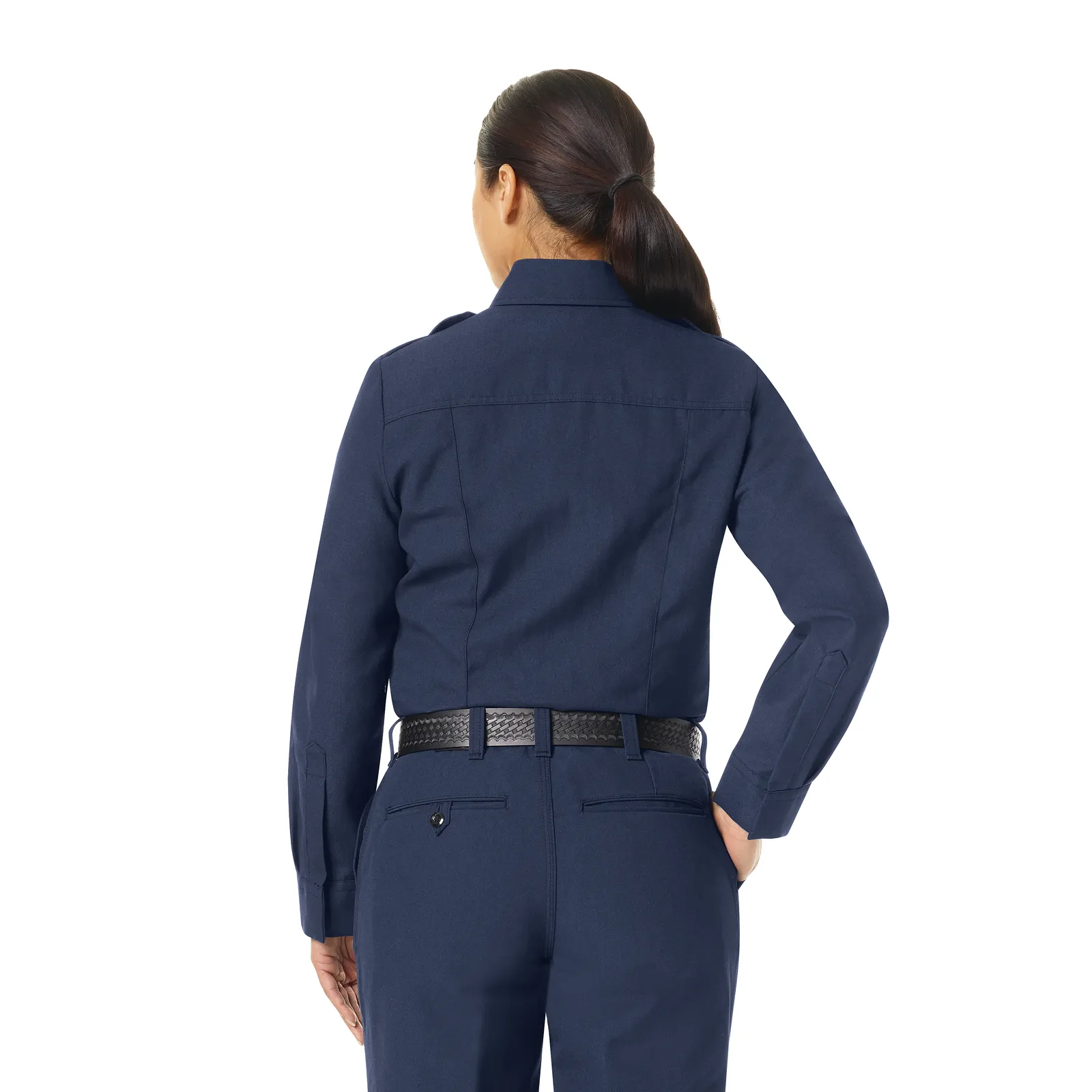 WORKRITE WOMEN'S CLASSIC LONG SLEEVE FIRE CHIEF SHIRT - NAVY