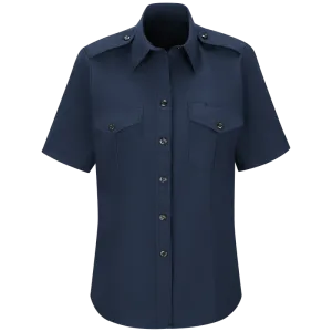 WORKRITE WOMEN'S CLASSIC SHORT SLEEVE FIRE CHIEF SHIRT - NAVY