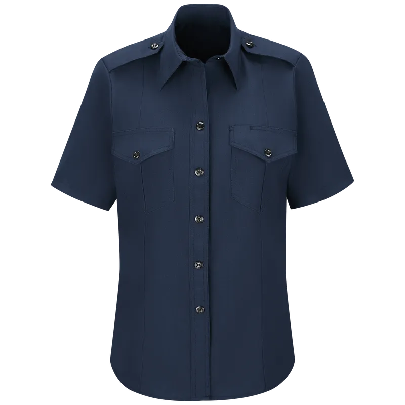 WORKRITE WOMEN'S CLASSIC SHORT SLEEVE FIRE CHIEF SHIRT - NAVY