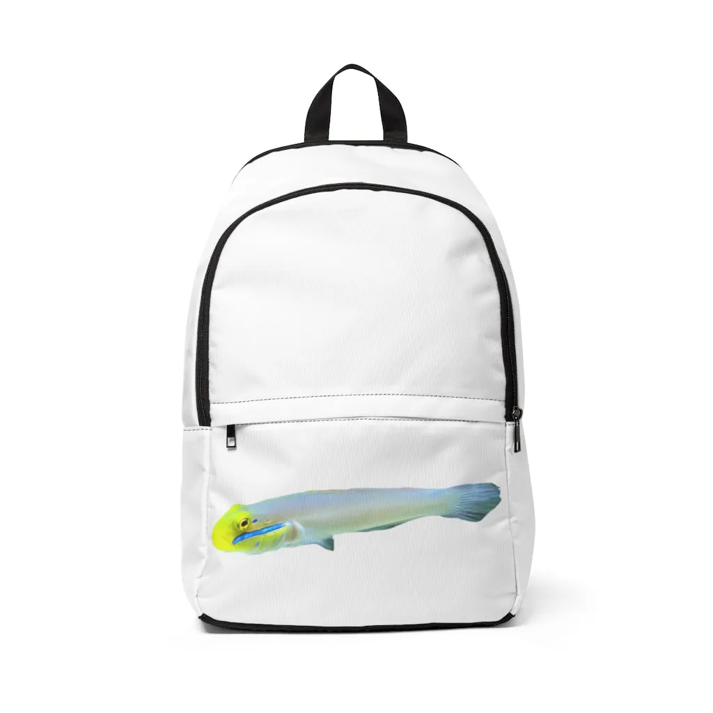 Yellow and White Fish Unisex Fabric Backpack