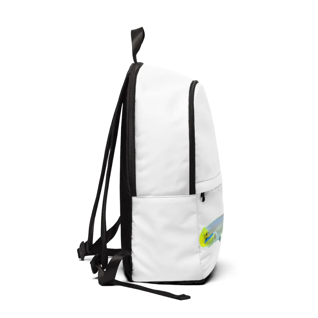 Yellow and White Fish Unisex Fabric Backpack